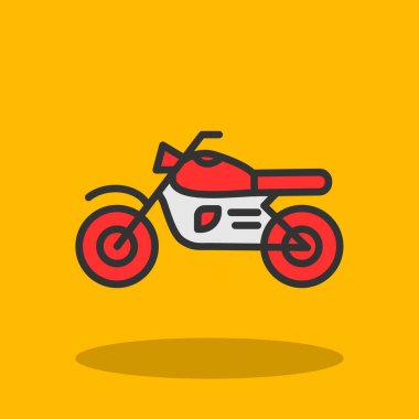 motosiklet simgesi, vektör illüstrasyonu basit tasarım