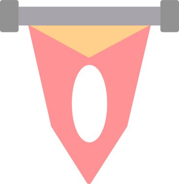 Pennant yassı ikonu. Mobil konsept ve web tasarımı için spor işareti. 