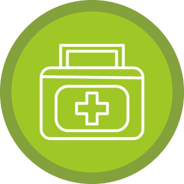 İlk yardım çantası simgesi, basit vektör illüstrasyonu