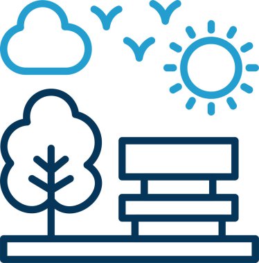 Ana hatlarıyla doğa ağacı orman simgesi