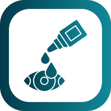 Göz damlası düz simge, vektör illüstrasyonu