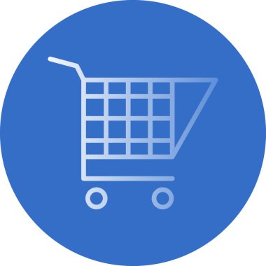 Alışveriş arabası simgesi, vektör illüstrasyonu