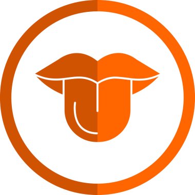 dil dışarı yüz simgesi, vektör illüstrasyonu 