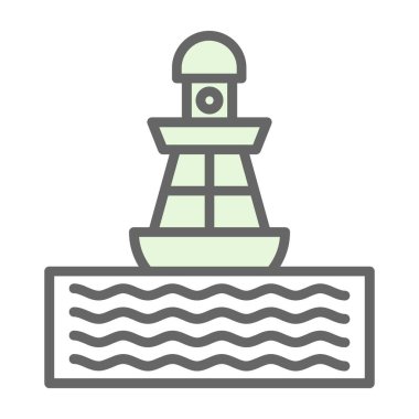 Deniz feneri. Web simgesi basit illüstrasyon