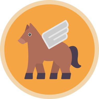 Pegasus hayvan simgesi, vektör illüstrasyonu              