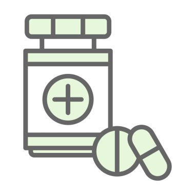 İlaç şişesi ikon vektör çizim tasarımı