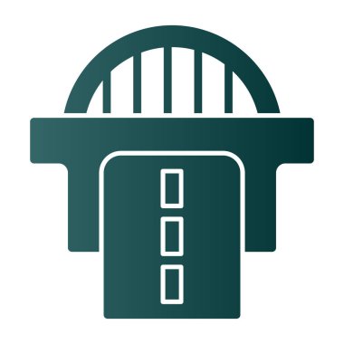 Hapishane sembolü. biçim iki renkli düz sembol, yeşil ve gri renkler, yuvarlak açılar, beyaz arkaplan