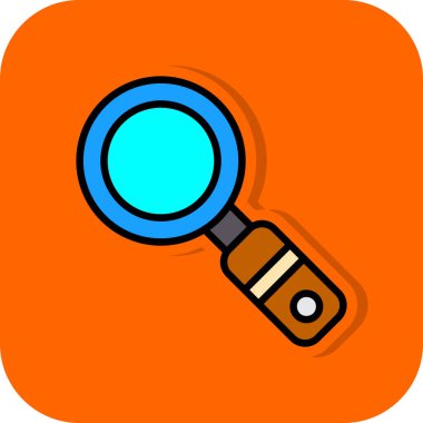 Büyütme cam simgesi renk ana hatları vektörü 