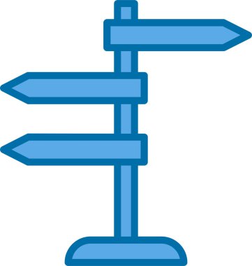 Yön, işaret direği simgesi. Basit vektör illüstrasyonu