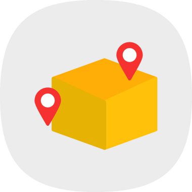 konum pin simgesi, düz biçim