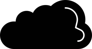 Basit Bulutlu hava simgesi, vektör illüstrasyonu