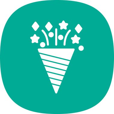 Konfeti düz simgesi, vektör illüstrasyonu 