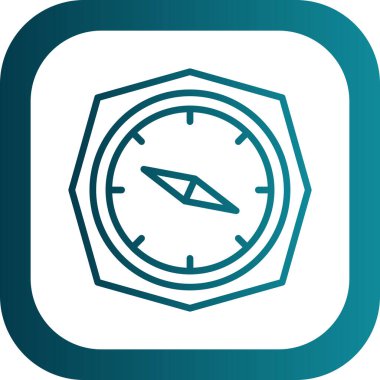 pusula düz simgesi, vektör illüstrasyonu