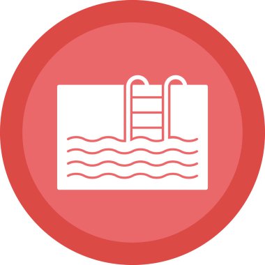 Yüzme havuzu simgesinin vektör illüstrasyonu 