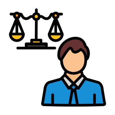 Avukat vektör ikonu. düzenlenebilir vuruş.