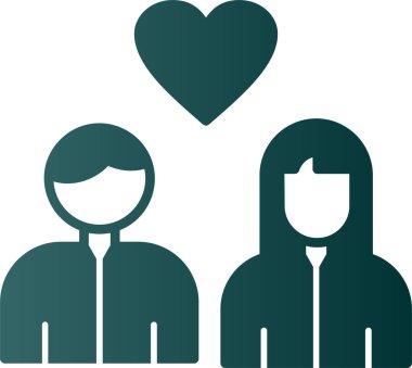 aşk çifti ikon vektör illüstrasyon tasarımı