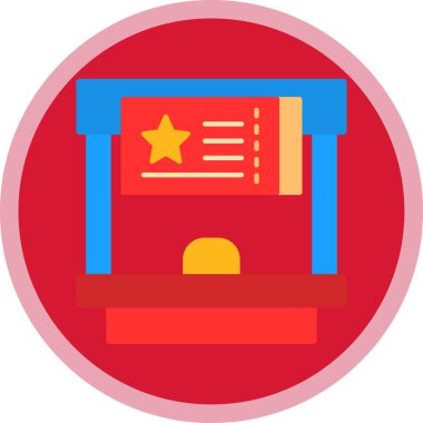 Bilet Ofisi simgesi vektör illüstrasyonu