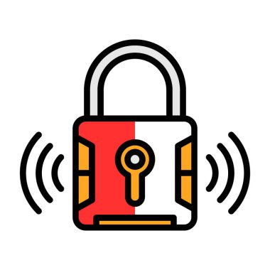 Akıllı kilit simgesi, vektör illüstrasyonu