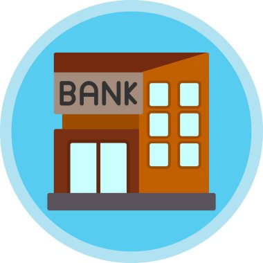 Banka binası ikonu. düz tasarım illüstrasyon. 