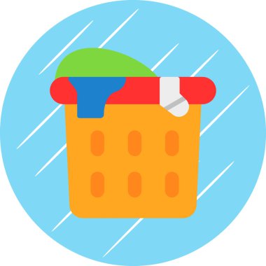 düz çamaşır sepeti vektör illüstrasyonu 