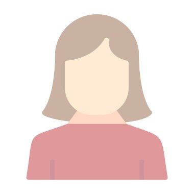 kız düz simgesi, vektör illüstrasyonu