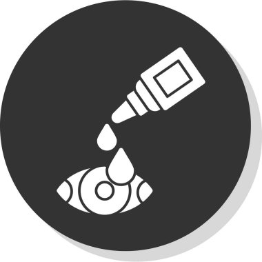 Göz damlası düz simge, vektör illüstrasyonu