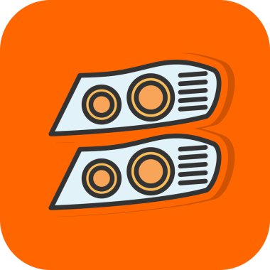 İki Araba Işıkları simgesi, vektör illüstrasyonu