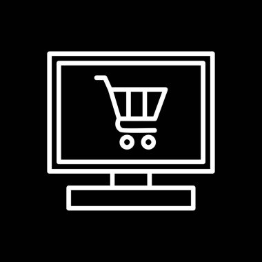 Çevrimiçi Dükkan simgesi, vektör illüstrasyonu