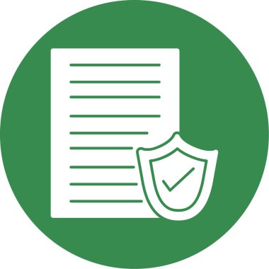 Kalkanlı dosya koruma simgesi, vektör illüstrasyonu