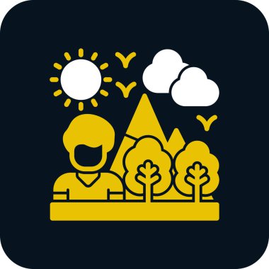 Bir ağaç simgesinin vektör illüstrasyonu