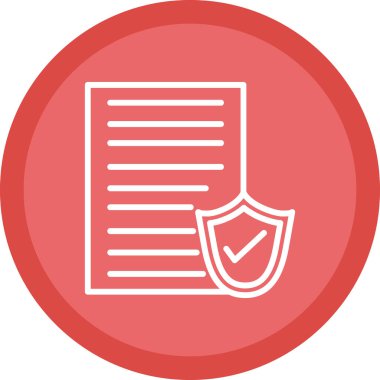 Kalkanlı dosya koruma simgesi, vektör illüstrasyonu