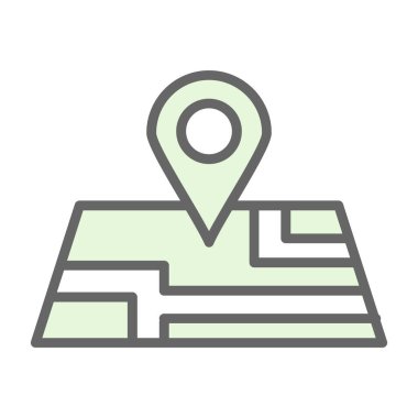 konum pin vektör çizimi, doldurulmuş düzenlenebilir vuruş simgesi