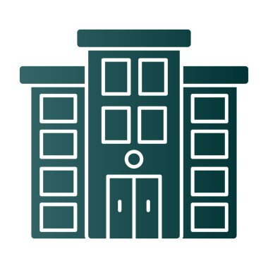 Belediye binası düz ikon vektör illüstrasyonu