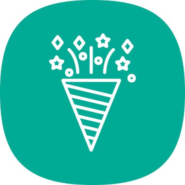 Konfeti düz simgesi, vektör illüstrasyonu 