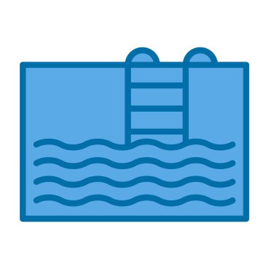 Yüzme havuzu simgesinin vektör illüstrasyonu 