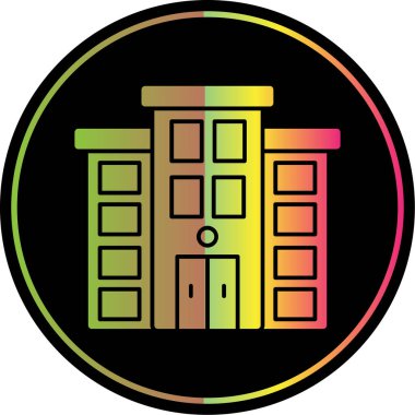 Belediye binası düz ikon vektör illüstrasyonu