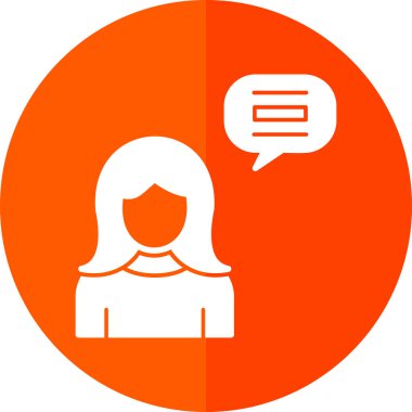 Kadın. Web simgesi basit illüstrasyon