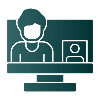 Bilgisayar simgesi. Düz dizayn. 10 saniye.