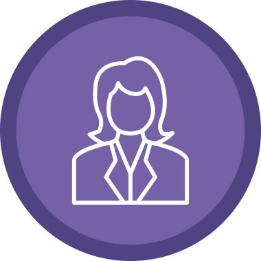 Genç kadın simgesi, vektör illüstrasyonu