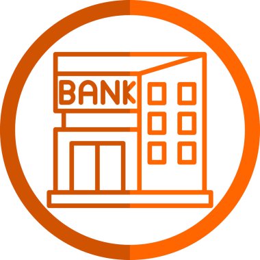 Banka binası ikonu. düz tasarım illüstrasyon. 