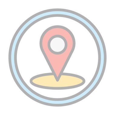 konum pin simgesi, vektör illüstrasyonu basit tasarım