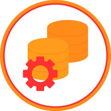 Para yönetimi vektör simgesi. Düz turuncu sembol. Pictogram beyaz arka planda izole edilmiştir. Web ve yazılım arayüzleri için dizayn edildi.