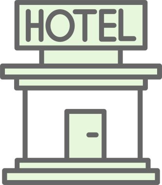 otel düz simgesi. Vektör çizim 