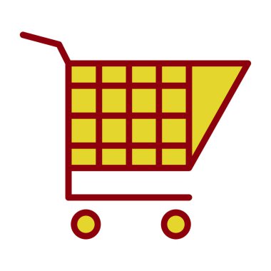 Alışveriş arabası simgesi, vektör illüstrasyonu