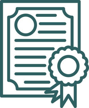 Diploma yassı simgesi, vektör illüstrasyonu