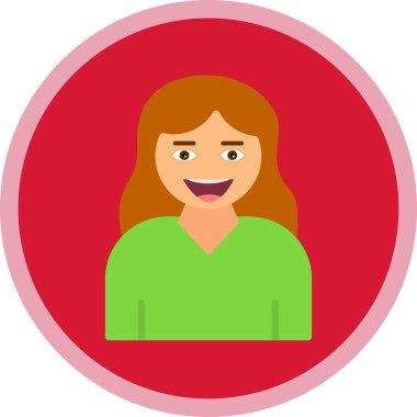 Genç kadın simgesi, vektör illüstrasyonu