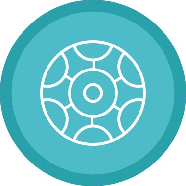 futbol topu düz simgesi, vektör illüstrasyonu