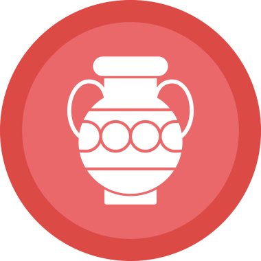 Antik Yunan vazosu ikonu, karikatür tarzı. Amforo vektör illüstrasyonu             