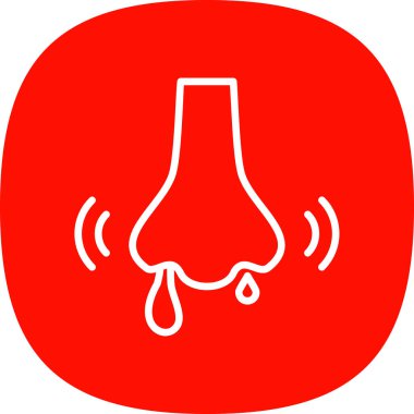 İkonları bırak. Vektör biçimi düz ikonik semboldür, yuvarlak açılar, kırmızı renk, beyaz arkaplan.