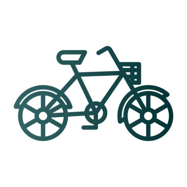 bisiklet düz simgesi, vektör illüstrasyonu